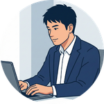 山形県のドコモショップ運営会社『株式会社みねた』Web編集長みねたのプロフィールイラスト